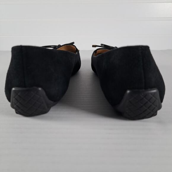 Talbots Francesca Driving Flats Womens 7.5 Black Suede Leather Pointed Toe Shoes - Picture 8 of 14